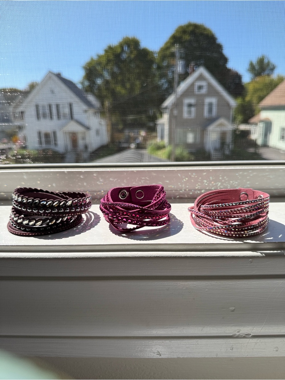 Lot of 3 Swarovski crystal wrap bracelets in like new condition